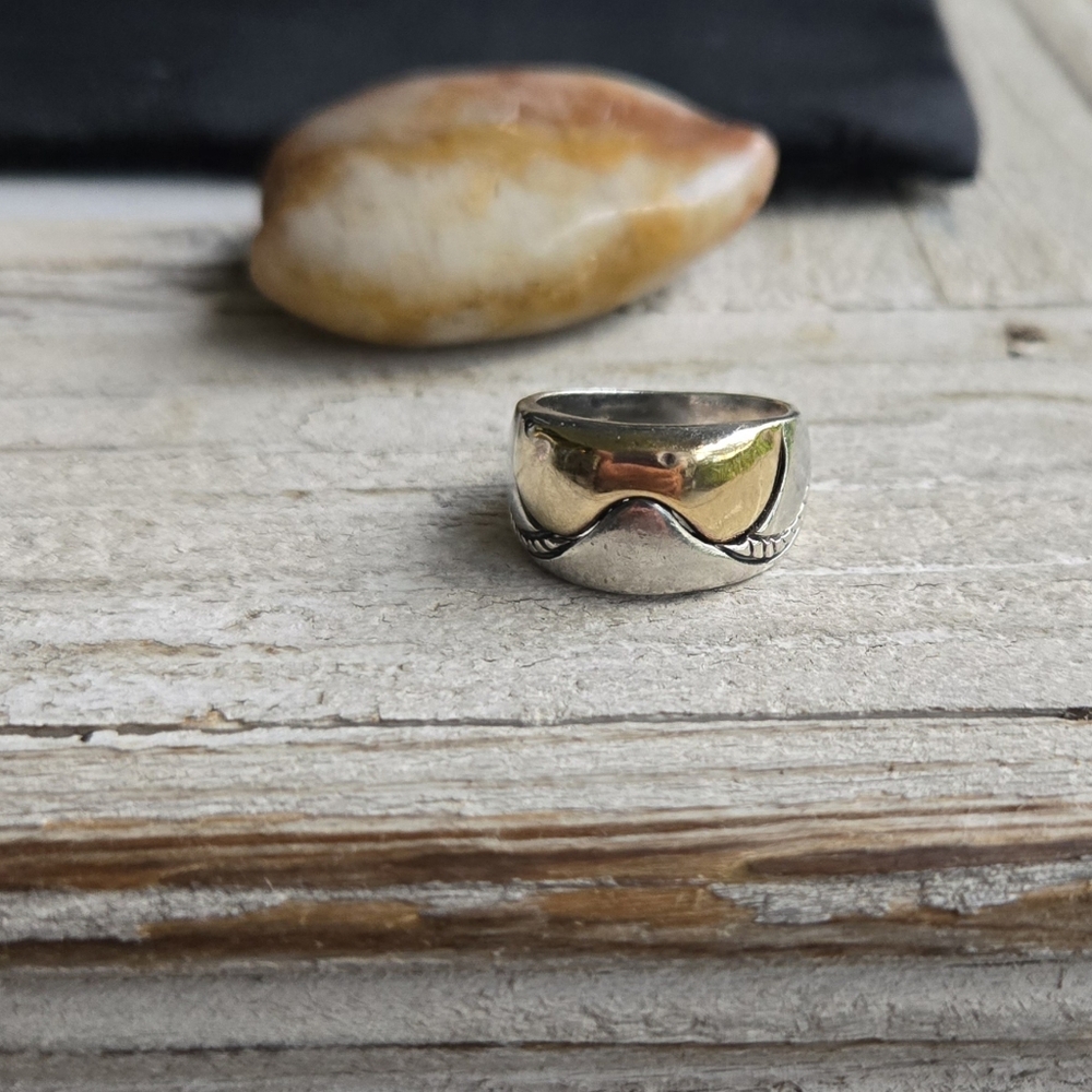 Artisan Sterling Silver & 18k Gold Ring